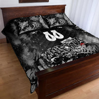 Personalized California Street Graffiti Quilt Bed Set Monochrome Urban Streetwear - Phoenix Bird - West Coast Riot
