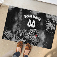 Personalized California Street Graffiti Rubber Doormat Monochrome Urban Streetwear - Phoenix Bird - West Coast Riot