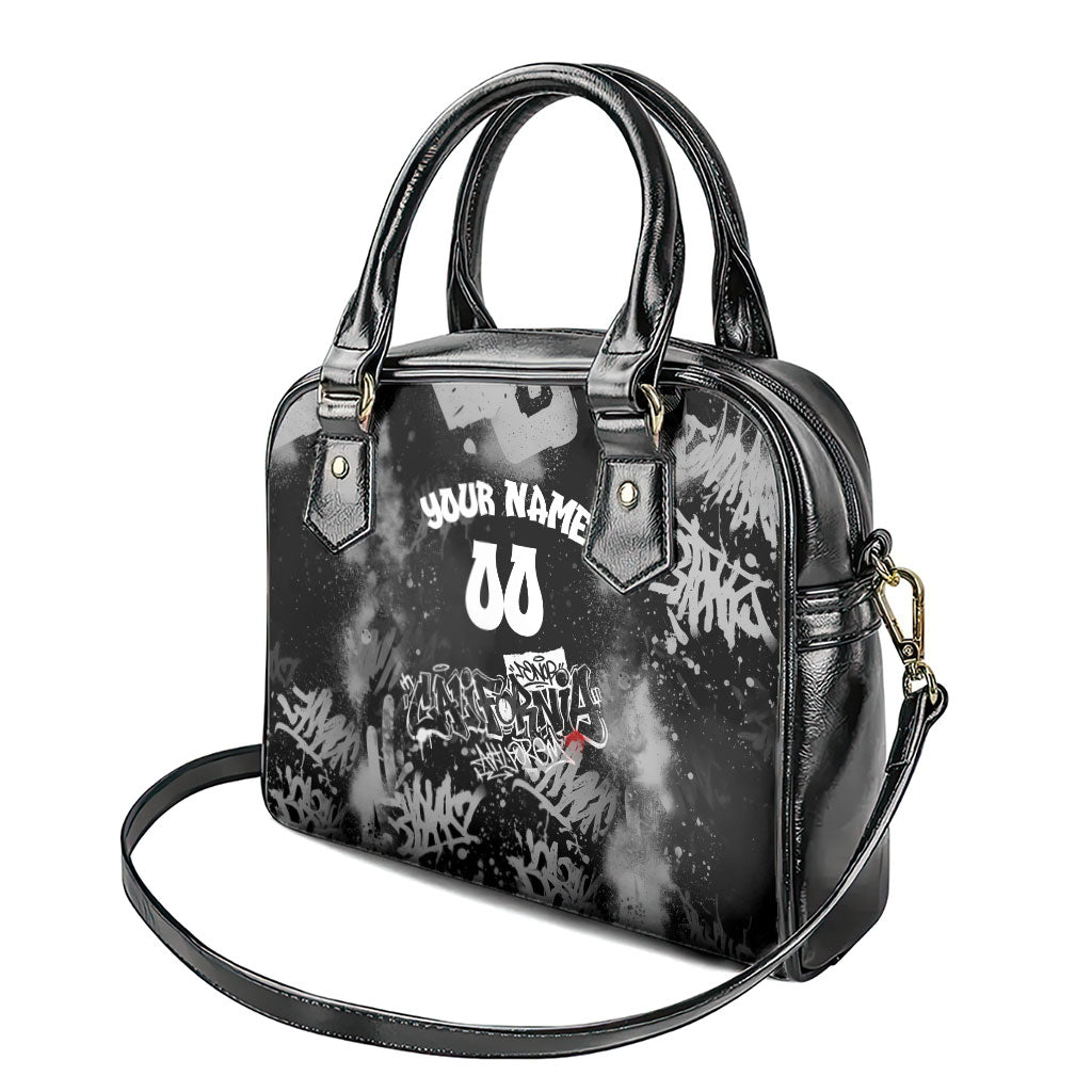 Personalized California Street Graffiti Shoulder Handbag Monochrome Urban Streetwear - Phoenix Bird - West Coast Riot