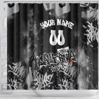 Personalized California Street Graffiti Shower Curtain Monochrome Urban Streetwear - Phoenix Bird - West Coast Riot