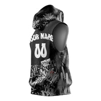 Personalized California Street Graffiti Sleeveless Hoodie Monochrome Urban Streetwear - Phoenix Bird - West Coast Riot