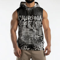 Personalized California Street Graffiti Sleeveless Hoodie Monochrome Urban Streetwear - Phoenix Bird - West Coast Riot