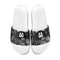 Personalized California Street Graffiti Slide Sandals Monochrome Urban Streetwear - Phoenix Bird - West Coast Riot