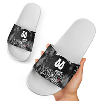 Personalized California Street Graffiti Slide Sandals Monochrome Urban Streetwear - Phoenix Bird - West Coast Riot