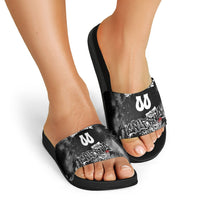 Personalized California Street Graffiti Slide Sandals Monochrome Urban Streetwear - Phoenix Bird - West Coast Riot