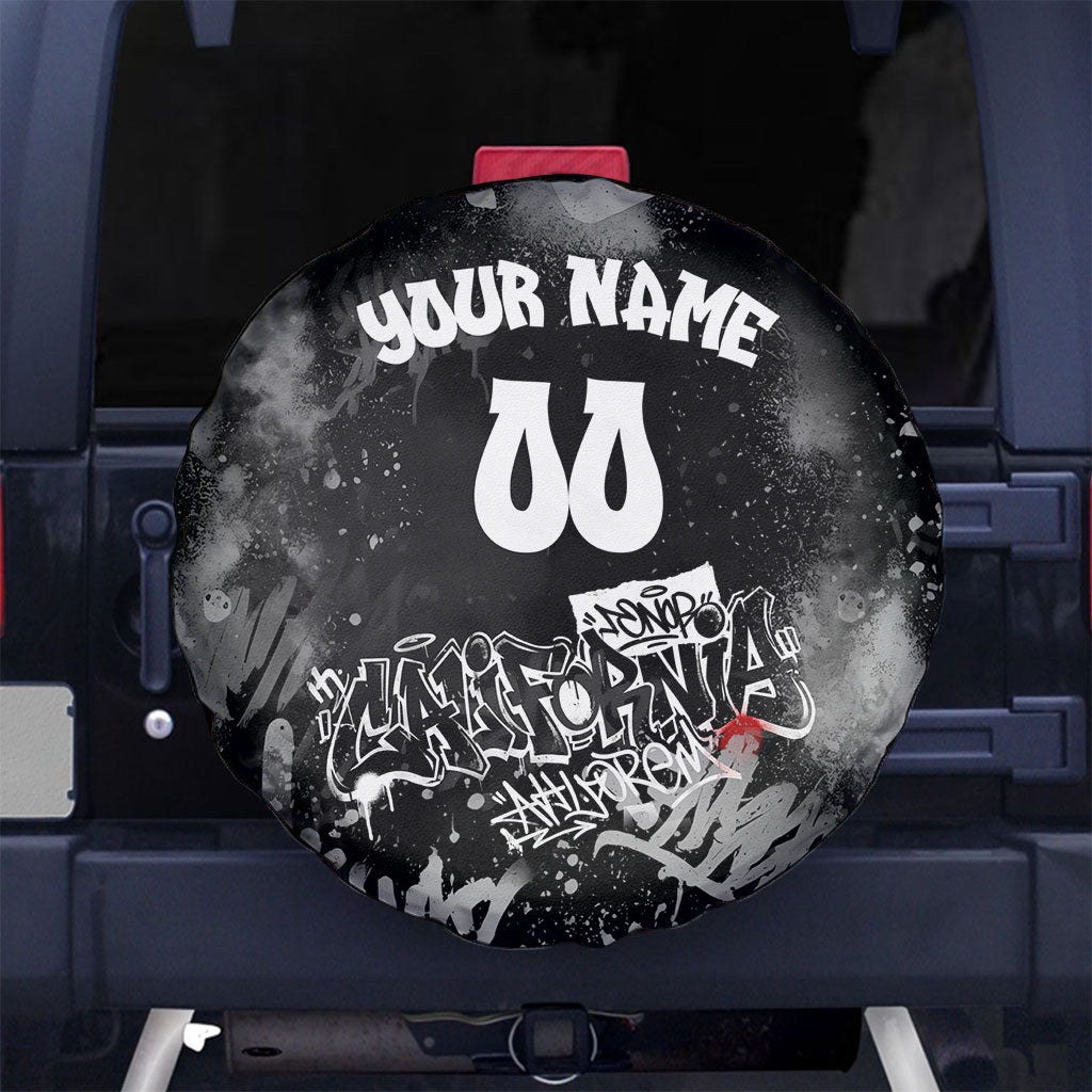 Personalized California Street Graffiti Spare Tire Cover Monochrome Urban Streetwear - Phoenix Bird - West Coast Riot