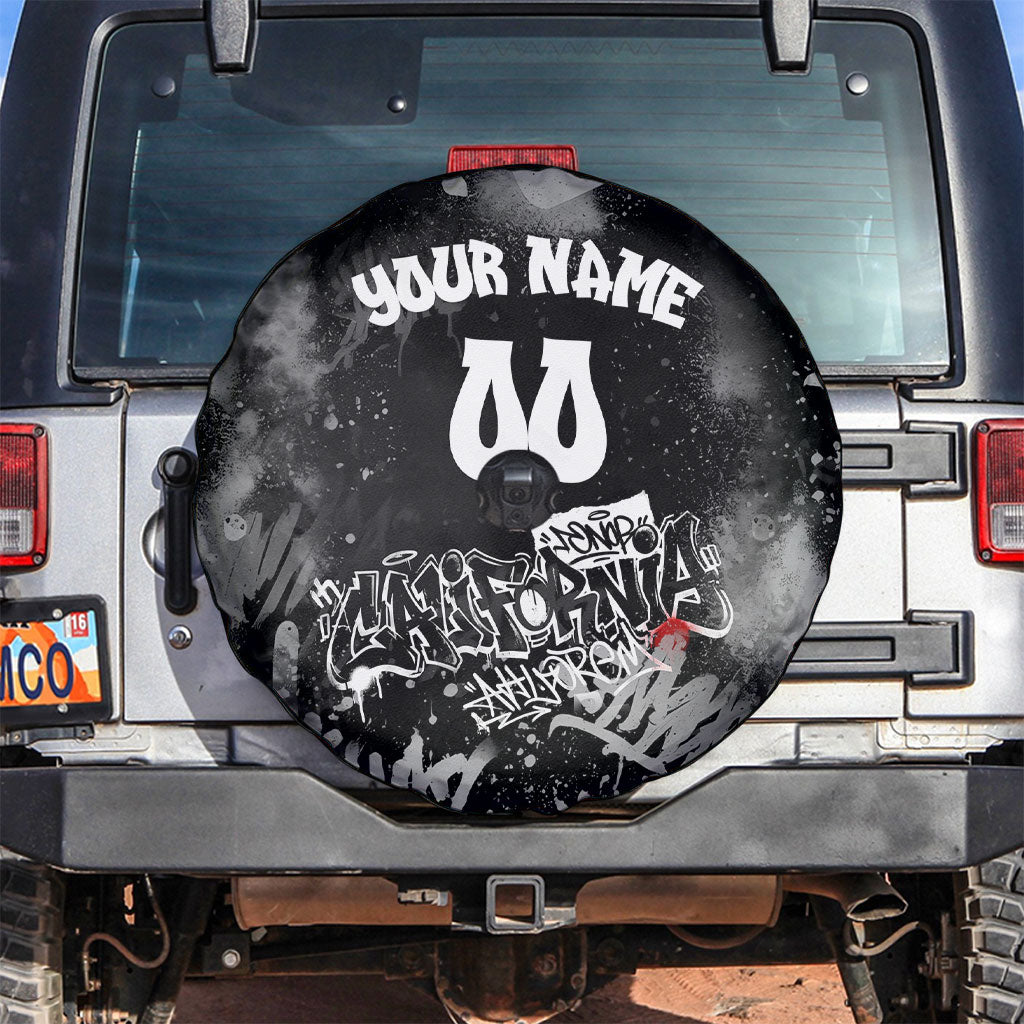 Personalized California Street Graffiti Spare Tire Cover Monochrome Urban Streetwear - Phoenix Bird - West Coast Riot