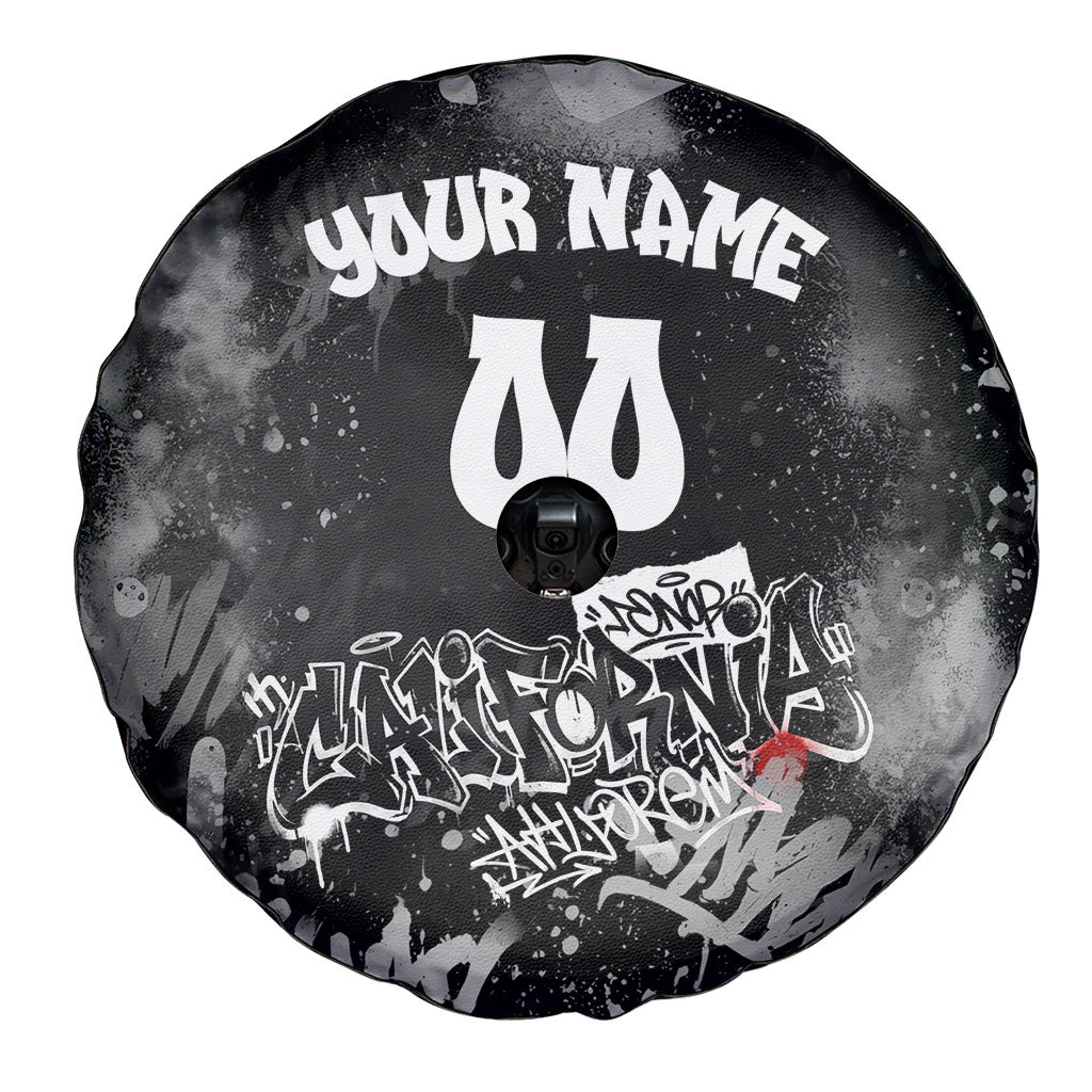 Personalized California Street Graffiti Spare Tire Cover Monochrome Urban Streetwear - Phoenix Bird - West Coast Riot