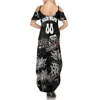 Personalized California Street Graffiti Summer Maxi Dress Monochrome Urban Streetwear - Phoenix Bird - West Coast Riot
