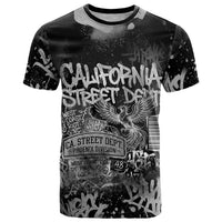 Personalized California Street Graffiti T Shirt Monochrome Urban Streetwear - Phoenix Bird - West Coast Riot