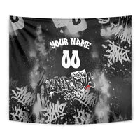 Personalized California Street Graffiti Tapestry Monochrome Urban Streetwear - Phoenix Bird - West Coast Riot