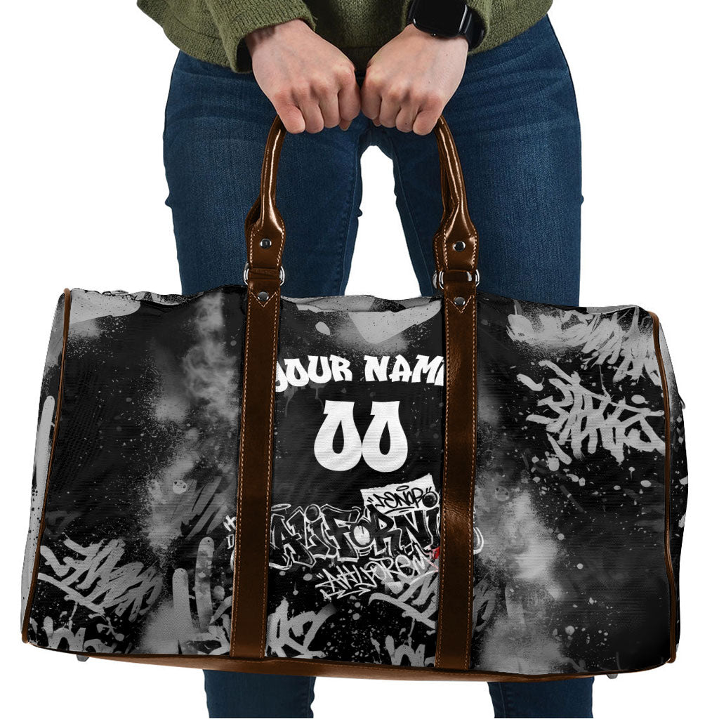 Personalized California Street Graffiti Travel Bag Monochrome Urban Streetwear - Phoenix Bird - West Coast Riot