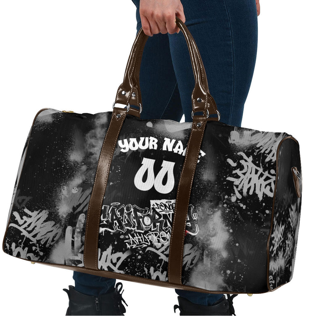 Personalized California Street Graffiti Travel Bag Monochrome Urban Streetwear - Phoenix Bird - West Coast Riot