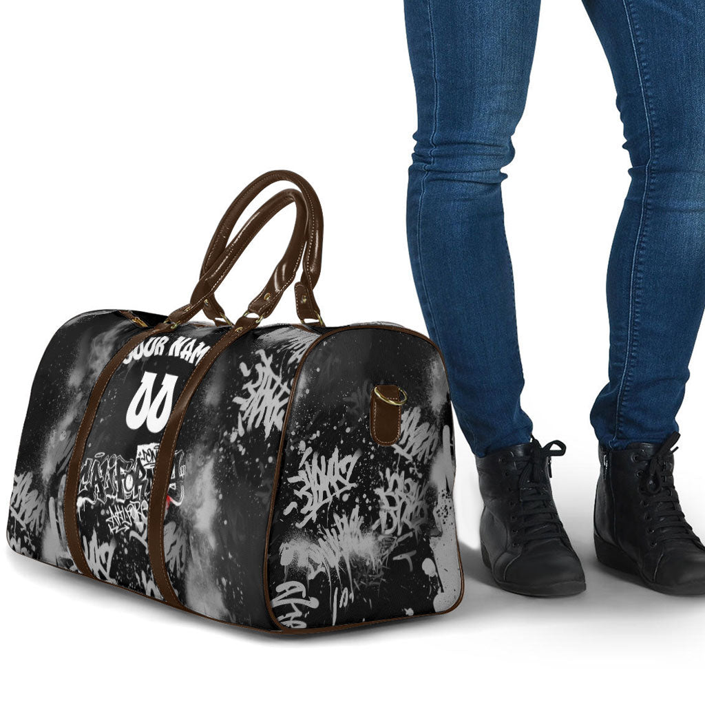 Personalized California Street Graffiti Travel Bag Monochrome Urban Streetwear - Phoenix Bird - West Coast Riot