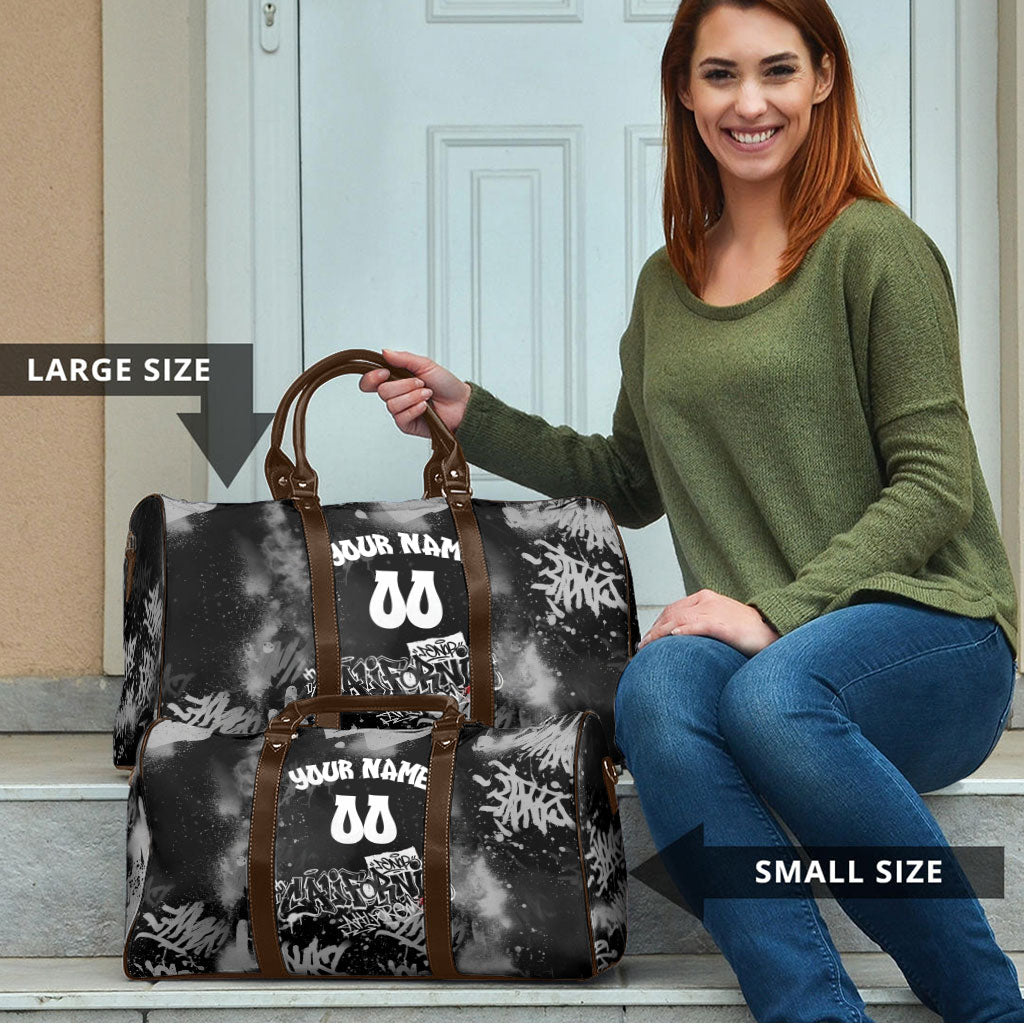 Personalized California Street Graffiti Travel Bag Monochrome Urban Streetwear - Phoenix Bird - West Coast Riot