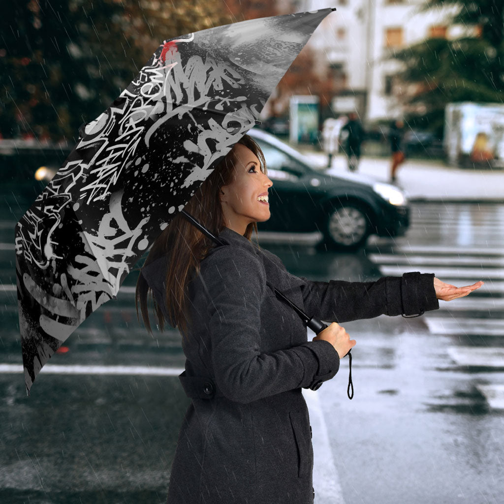 Personalized California Street Graffiti Umbrella Monochrome Urban Streetwear - Phoenix Bird - West Coast Riot