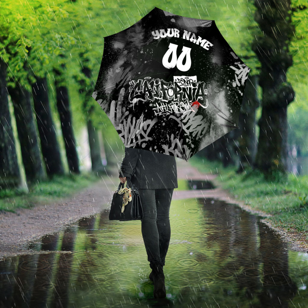 Personalized California Street Graffiti Umbrella Monochrome Urban Streetwear - Phoenix Bird - West Coast Riot