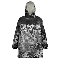 Personalized California Street Graffiti Wearable Blanket Hoodie Monochrome Urban Streetwear - Phoenix Bird - West Coast Riot