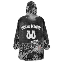 Personalized California Street Graffiti Wearable Blanket Hoodie Monochrome Urban Streetwear - Phoenix Bird - West Coast Riot