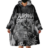 Personalized California Street Graffiti Wearable Blanket Hoodie Monochrome Urban Streetwear - Phoenix Bird - West Coast Riot