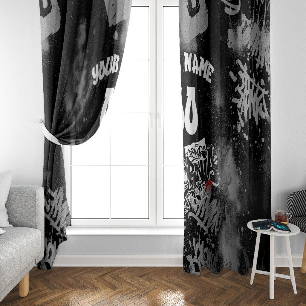 Personalized California Street Graffiti Window Curtain Monochrome Urban Streetwear - Phoenix Bird - West Coast Riot