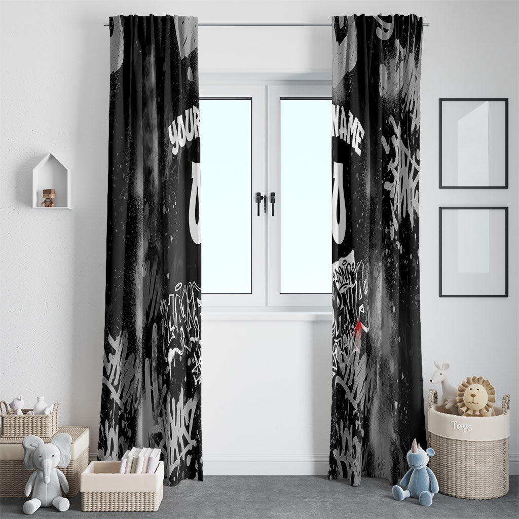 Personalized California Street Graffiti Window Curtain Monochrome Urban Streetwear - Phoenix Bird - West Coast Riot