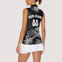 Personalized California Street Graffiti Women Sleeveless Polo Shirt Monochrome Urban Streetwear - Phoenix Bird - West Coast Riot