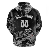 Personalized California Street Graffiti Zip Hoodie Monochrome Urban Streetwear - Phoenix Bird - West Coast Riot