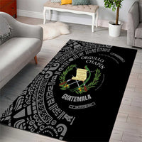 Guatemala National Emblem Area Rug with Mayan Pattern and Orgullo Chapin Quote Design - Wonder Print Shop