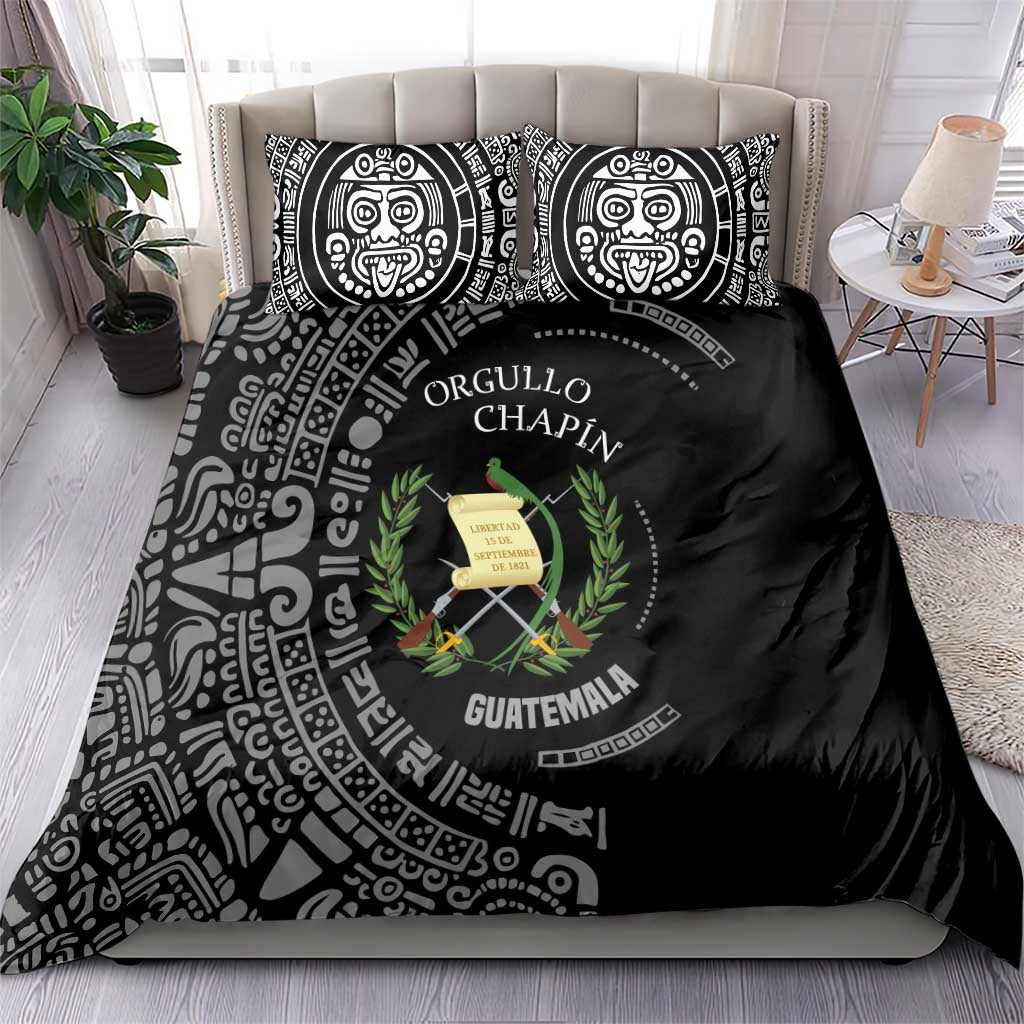 Guatemala National Emblem Bedding Set with Mayan Pattern and Orgullo Chapin Quote Design - Wonder Print Shop