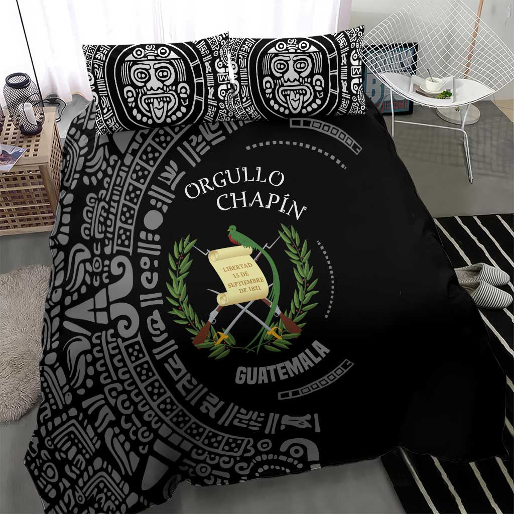 Guatemala National Emblem Bedding Set with Mayan Pattern and Orgullo Chapin Quote Design - Wonder Print Shop