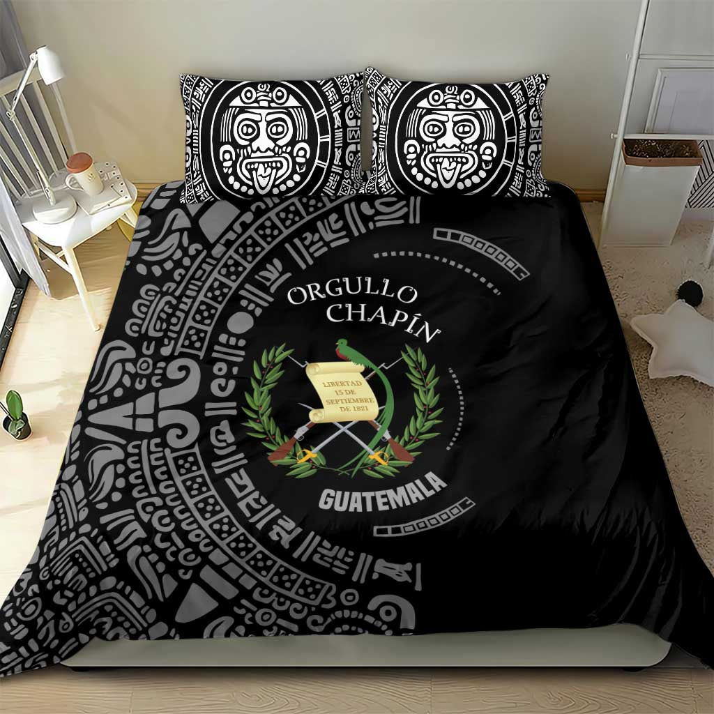 Guatemala National Emblem Bedding Set with Mayan Pattern and Orgullo Chapin Quote Design - Wonder Print Shop