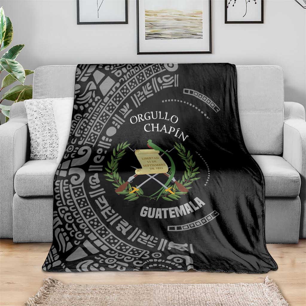 Guatemala National Emblem Blanket with Mayan Pattern and Orgullo Chapin Quote Design - Wonder Print Shop
