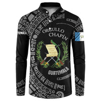 Guatemala National Emblem Button Sweatshirt with Mayan Pattern and Orgullo Chapin Quote Design - Wonder Print Shop