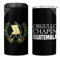 Guatemala National Emblem 4 in 1 Can Cooler Tumbler with Mayan Pattern and Orgullo Chapin Quote Design - Wonder Print Shop