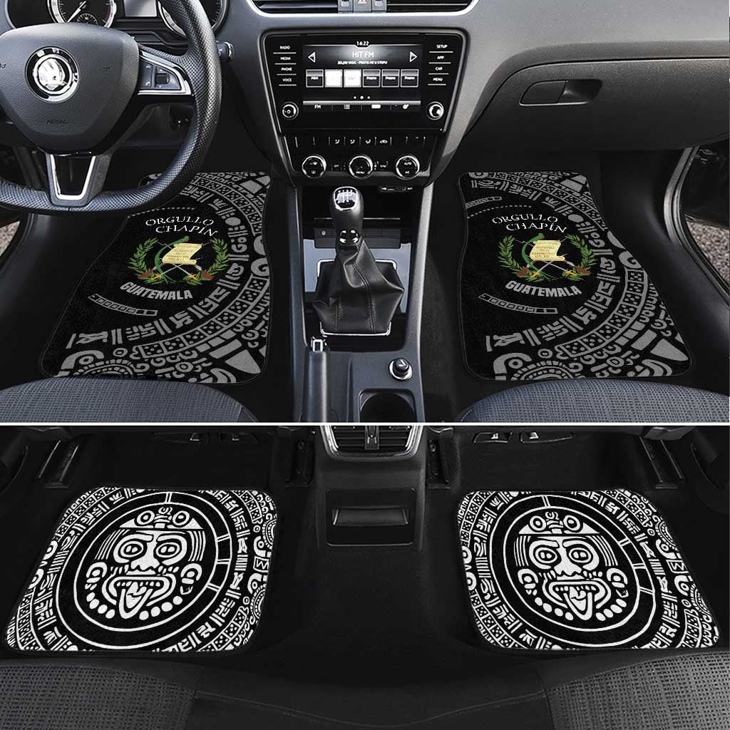 Guatemala National Emblem Car Mats with Mayan Pattern and Orgullo Chapin Quote Design - Wonder Print Shop
