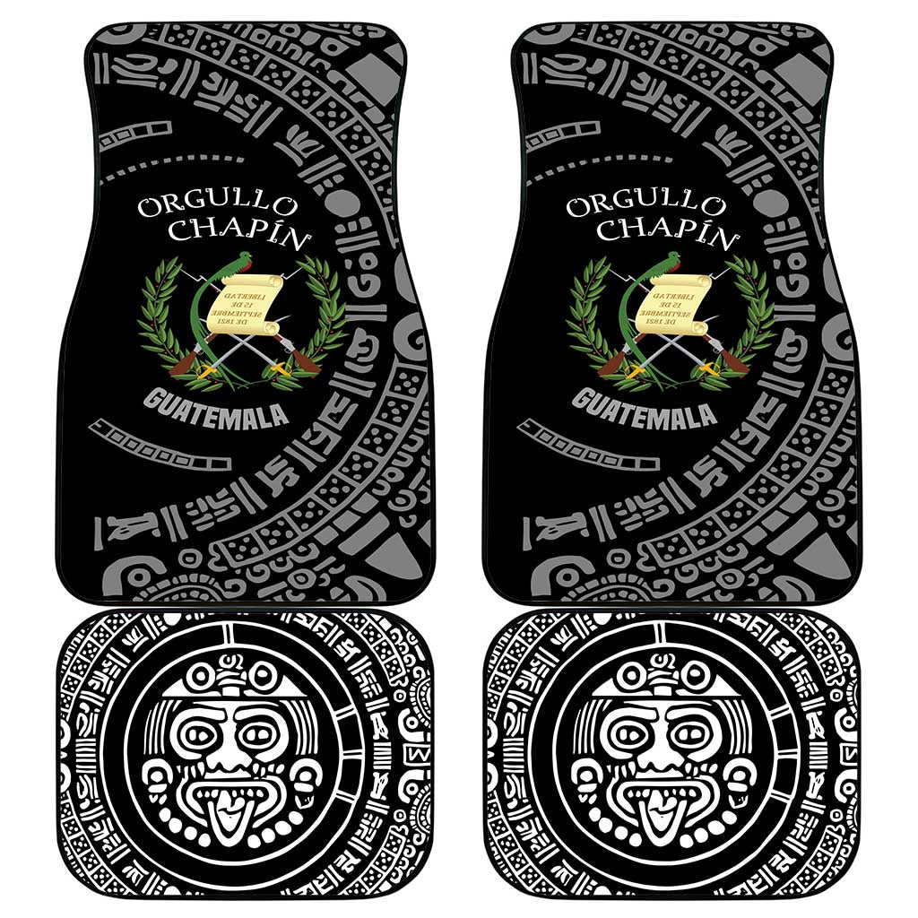 Guatemala National Emblem Car Mats with Mayan Pattern and Orgullo Chapin Quote Design - Wonder Print Shop