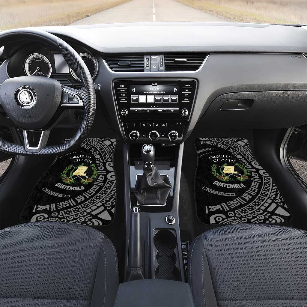 Guatemala National Emblem Car Mats with Mayan Pattern and Orgullo Chapin Quote Design - Wonder Print Shop