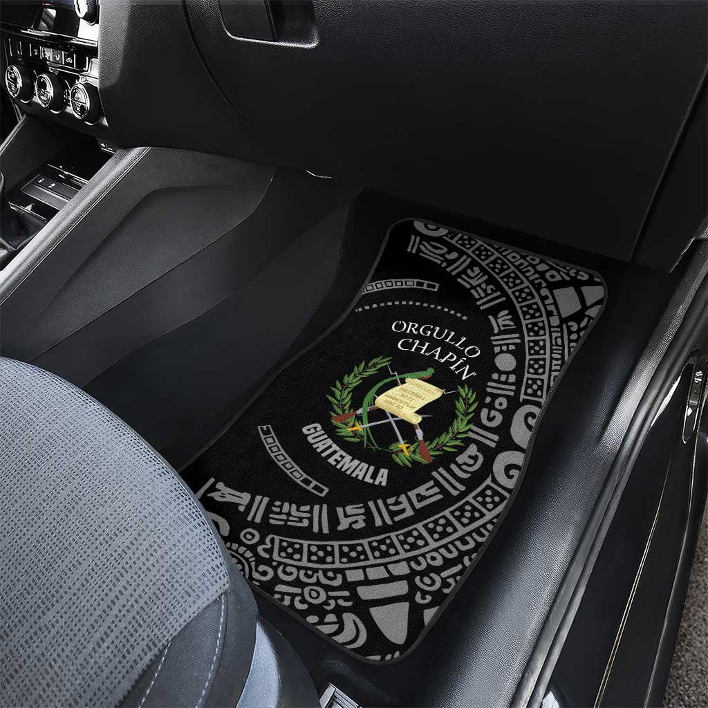 Guatemala National Emblem Car Mats with Mayan Pattern and Orgullo Chapin Quote Design - Wonder Print Shop