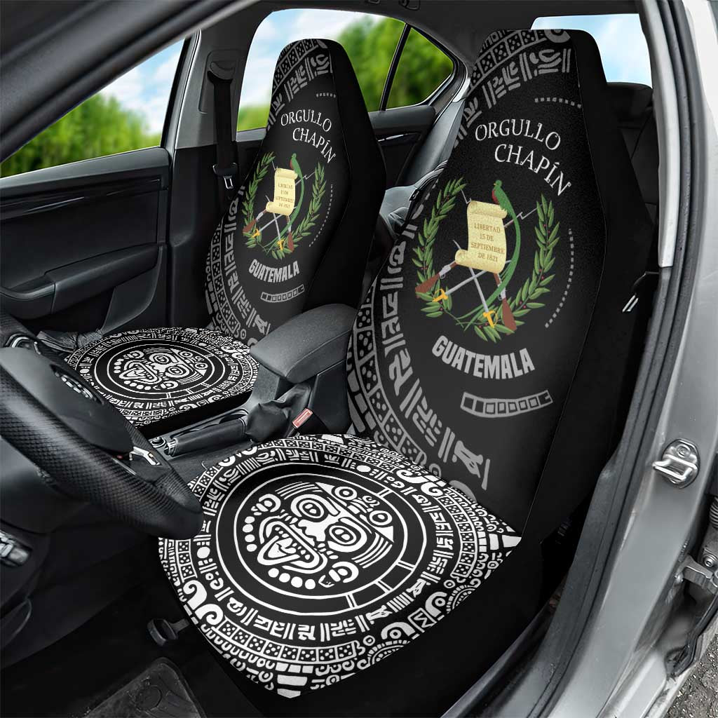 Guatemala National Emblem Car Seat Cover with Mayan Pattern and Orgullo Chapin Quote Design - Wonder Print Shop