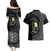 Guatemala National Emblem Couples Matching Puletasi and Hawaiian Shirt with Mayan Pattern and Orgullo Chapin Quote Design - Wonder Print Shop