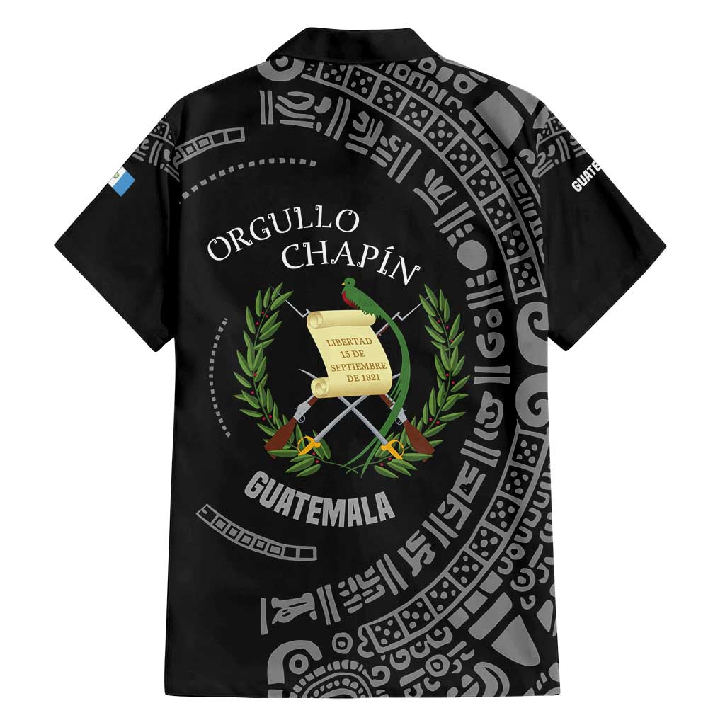 Guatemala National Emblem Family Matching Long Sleeve Bodycon Dress and Hawaiian Shirt with Mayan Pattern and Orgullo Chapin Quote Design - Wonder Print Shop