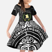 Guatemala National Emblem Family Matching Mermaid Dress and Hawaiian Shirt with Mayan Pattern and Orgullo Chapin Quote Design - Wonder Print Shop