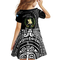 Guatemala National Emblem Family Matching Mermaid Dress and Hawaiian Shirt with Mayan Pattern and Orgullo Chapin Quote Design - Wonder Print Shop