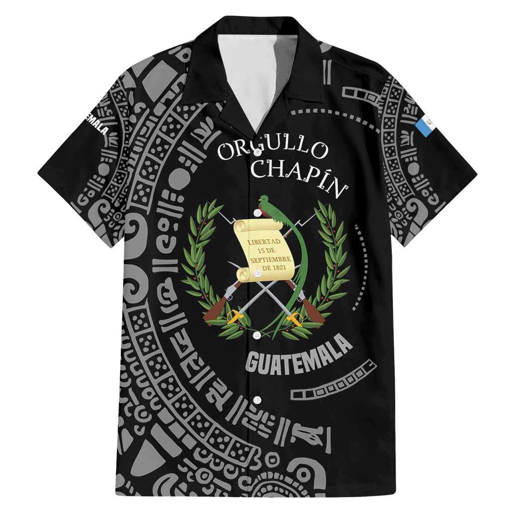 Guatemala National Emblem Family Matching Mermaid Dress and Hawaiian Shirt with Mayan Pattern and Orgullo Chapin Quote Design - Wonder Print Shop