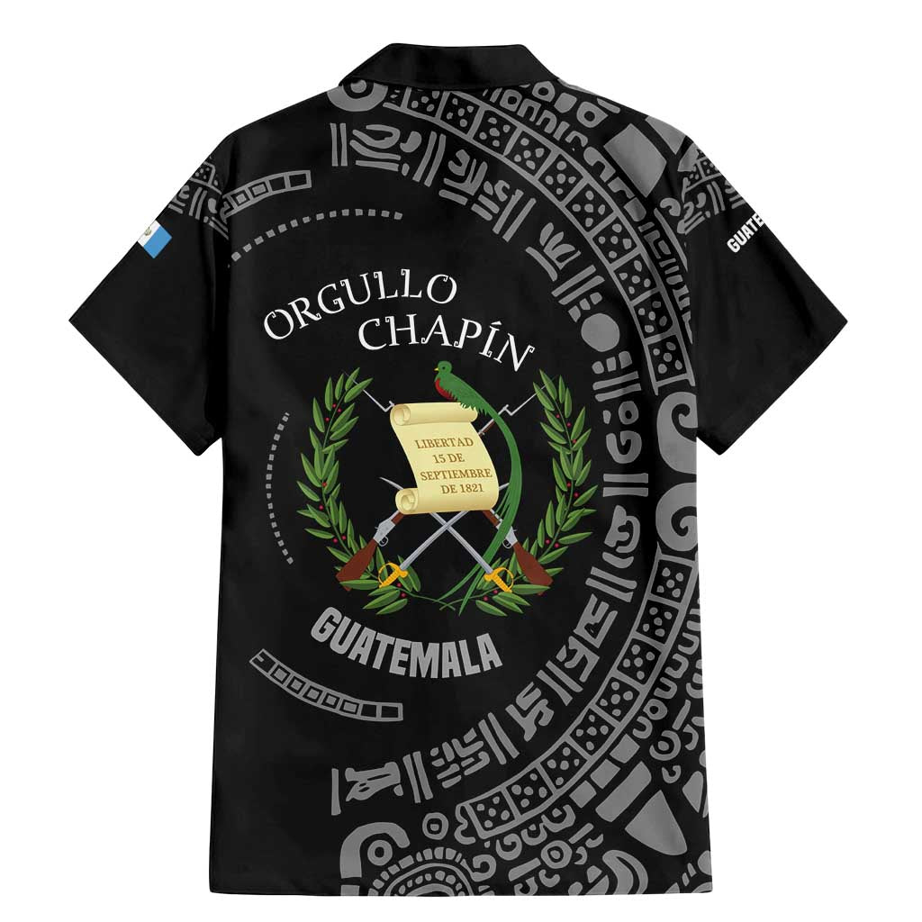 Guatemala National Emblem Family Matching Mermaid Dress and Hawaiian Shirt with Mayan Pattern and Orgullo Chapin Quote Design - Wonder Print Shop