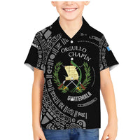 Guatemala National Emblem Family Matching Mermaid Dress and Hawaiian Shirt with Mayan Pattern and Orgullo Chapin Quote Design - Wonder Print Shop