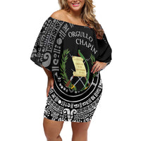 Guatemala National Emblem Family Matching Off Shoulder Short Dress and Hawaiian Shirt with Mayan Pattern and Orgullo Chapin Quote Design - Wonder Print Shop