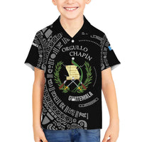 Guatemala National Emblem Family Matching Puletasi and Hawaiian Shirt with Mayan Pattern and Orgullo Chapin Quote Design - Wonder Print Shop
