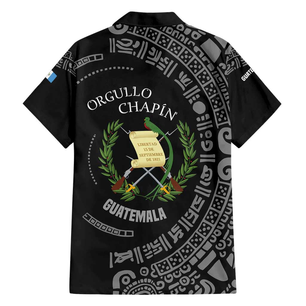 Guatemala National Emblem Family Matching Short Sleeve Bodycon Dress and Hawaiian Shirt with Mayan Pattern and Orgullo Chapin Quote Design - Wonder Print Shop